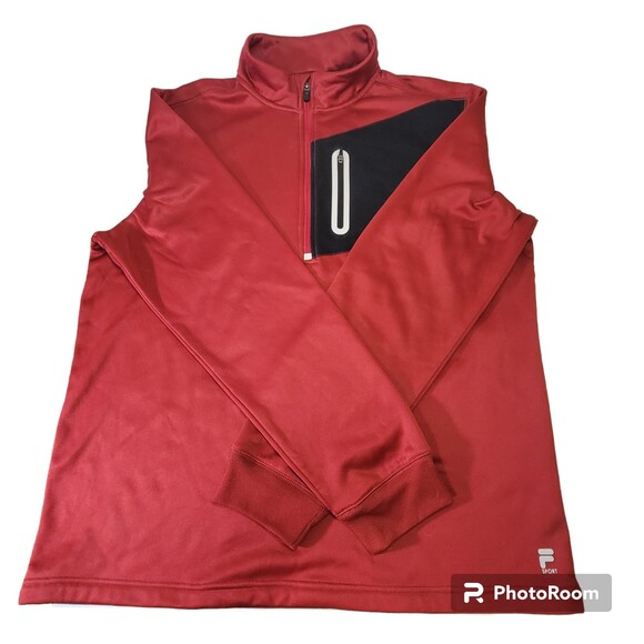 Fila Sport Live in Motion men's quarter zip fleece top red dahlia size XL NWT - Picture 2 of 9